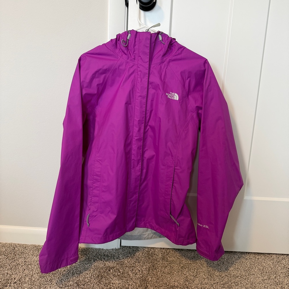 The North Face Women's Hooded Rain Jacket in Bright Magenta